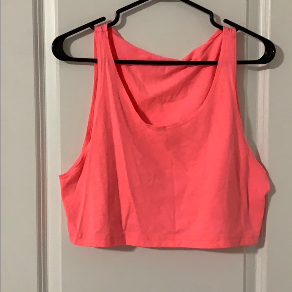 Neon pink crop top
